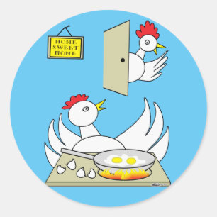 Pegatina Redonda Cariño, soy gallina de casa