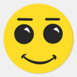 Pegatina Redonda carita sonriente grande