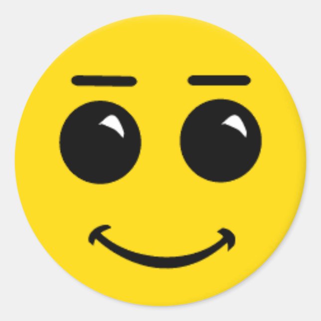 Pegatina Redonda carita sonriente grande (Anverso)