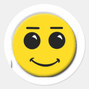 Pegatina Redonda carita sonriente grande