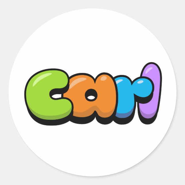 Pegatina Redonda Carl (Anverso)