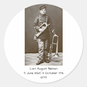 Pegatina Redonda Carl August Nielsen 1879