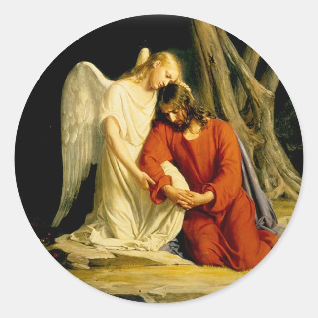 Pegatina Redonda Carl Heinrich Bloch - Gethsemane (Anverso)
