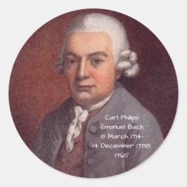 Pegatina Redonda Carl Philipp Emanuel Bach 1765