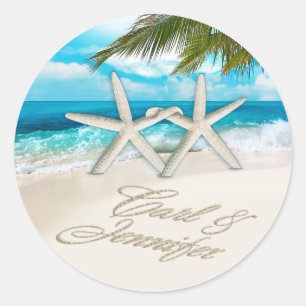 Pegatina Redonda Carl Starfish Pareja PIDE SUS NOMBRES EN ARENA