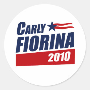 PEGATINA REDONDA CARLY FIORINA 2010