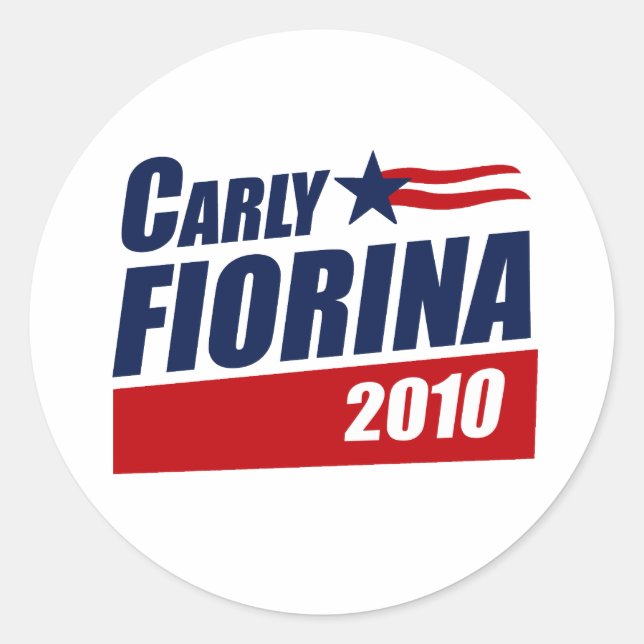PEGATINA REDONDA CARLY FIORINA 2010 (Anverso)