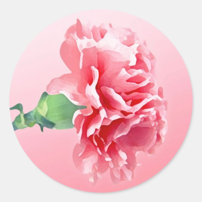Pegatina Redonda Carnación rosa (Anverso)