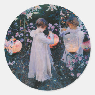 Pegatina Redonda Carnation Lily Lily Rose de John Singer Sargent