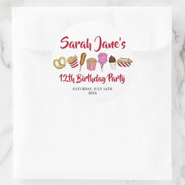 Pegatina Redonda Carnaval Circo Feria Estatal de Alimentos Fiesta d (Bolso)