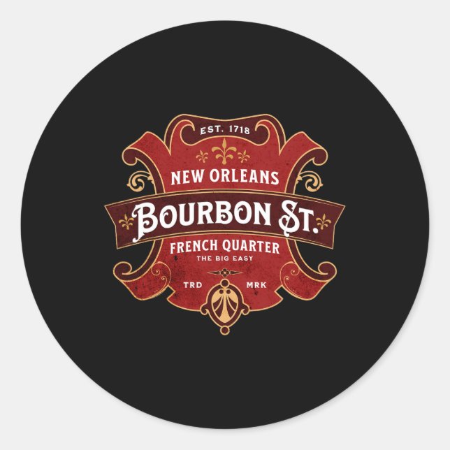 Pegatina Redonda Carnaval de Jazz de New Orleans Mardi Gras 2025 (Anverso)