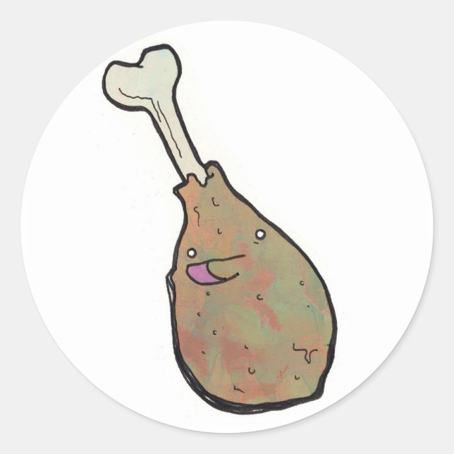 Pegatina Redonda carne de pierna (Anverso)