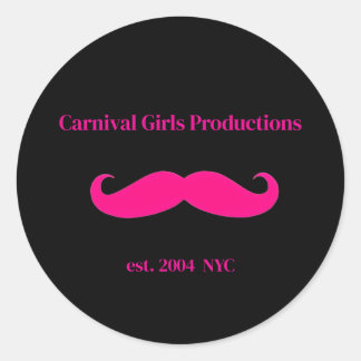 Pegatina Redonda Carnival Girls Productions Bigote