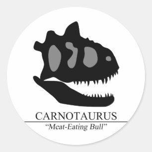 Pegatina Redonda Carnotaurus Skull