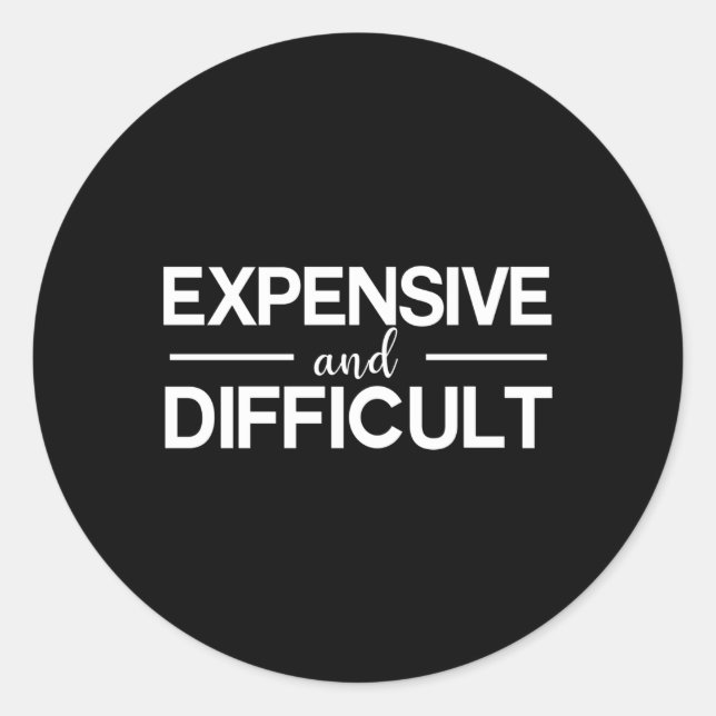 Pegatina Redonda Caro Y Difícil Bougie Bougee'S O N (Anverso)