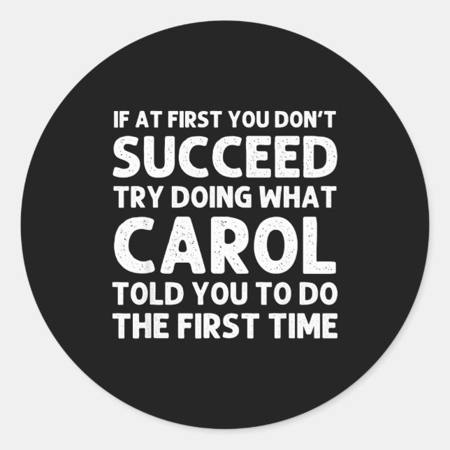 Pegatina Redonda Carol Name D Birthday Funny Christmas J  (Anverso)