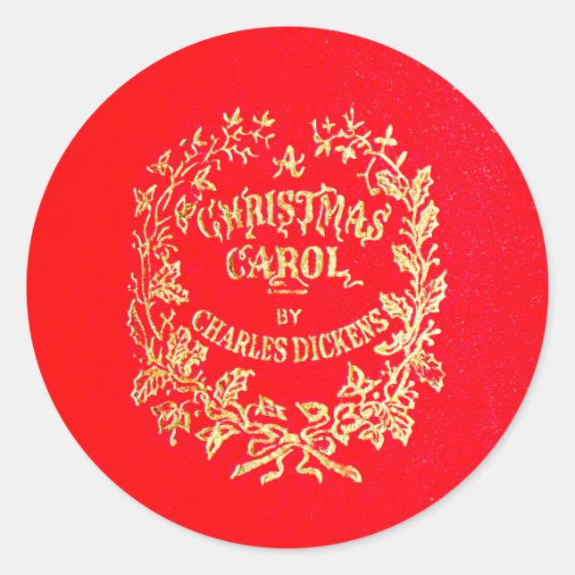 Pegatina Redonda Carol, un Navidad | (Anverso)
