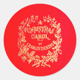 Pegatina Redonda Carol, un Navidad |