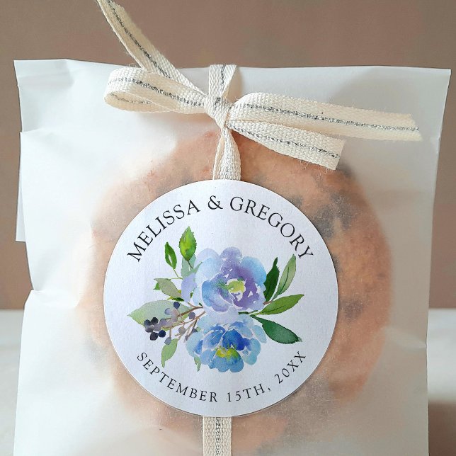 Pegatina Redonda Carolina Bloom | Boda Floral salvaje (Subido por el creador)