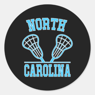 Pegatina Redonda Carolina Del Norte Lacrosse Vintage Nc Lax Weather