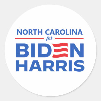 Pegatina Redonda Carolina del Norte para Biden Harris