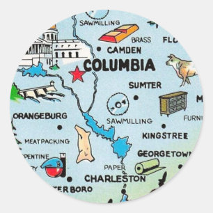 Pegatina Redonda Carolina del Sur