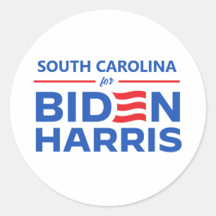 Pegatina Redonda Carolina del Sur para Biden Harris