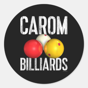 Pegatina Redonda Carom Billiards Shirt - Texto con problemas de Gua