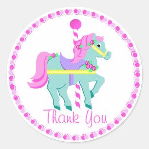Pegatina Redonda Carousel Pony Pony