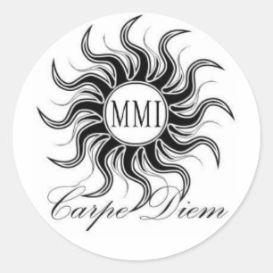 Pegatina Redonda Carpe Diem