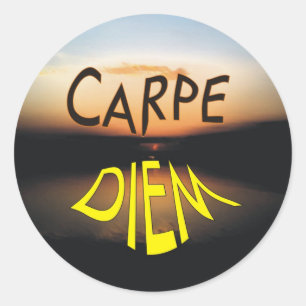 PEGATINA REDONDA CARPE DIEM