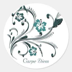 Pegatina Redonda Carpe Diem