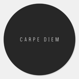 Pegatina Redonda Carpe Diem Toma El Día Filosofía De Cita Estética 
