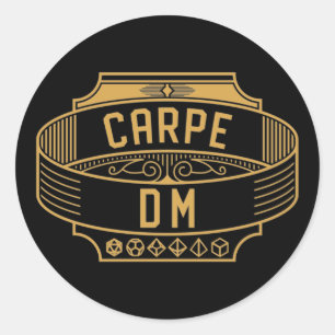 Pegatina Redonda Carpe DM Carpe Diem Funny Tabletop RPG