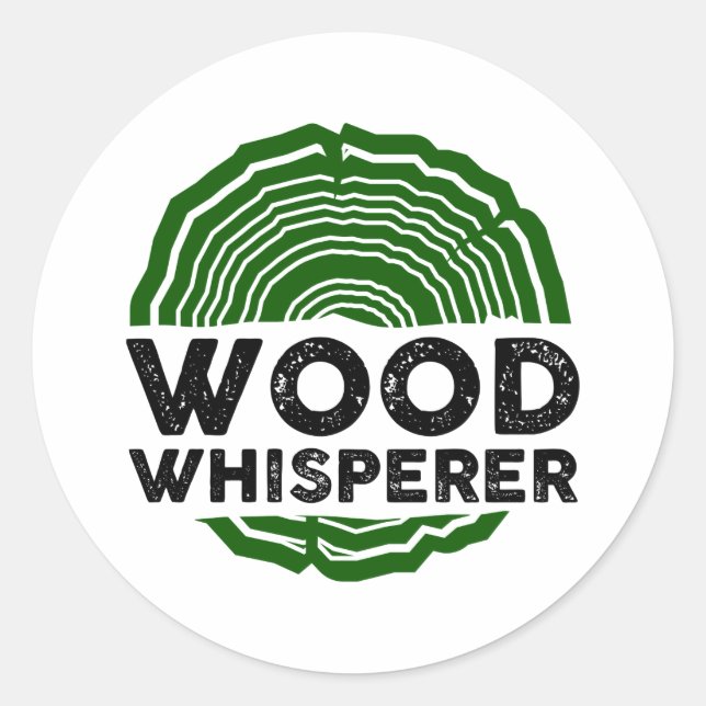Pegatina Redonda Carpenter - Wood Whisperer (Anverso)