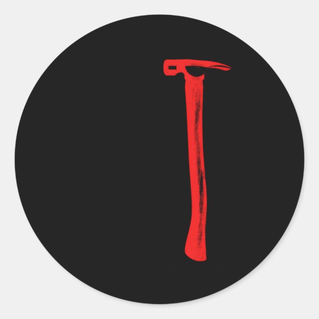 Pegatina Redonda Carpintero De Bandera De Eeuu Martillo De Martillo (Anverso)