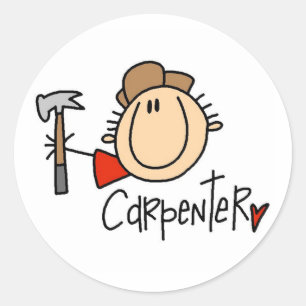 Pegatina Redonda Carpintero hombre