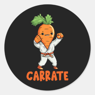 Pegatina Redonda Carrate Cute Carrote Martial Arts Karate Vegetable