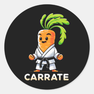 Pegatina Redonda Carrate Funny Karate Carrot Teacher Martia