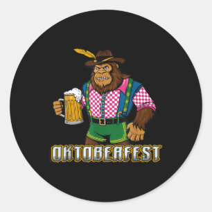 Pegatina Redonda Carrera de cerveza Sasquatch alemana Bigfoot Funny
