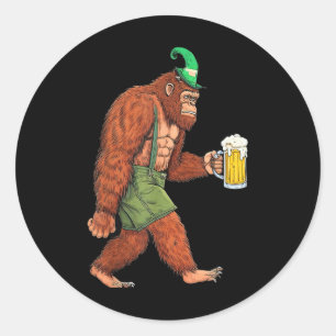 Pegatina Redonda Carrera de cerveza Sasquatch alemana Bigfoot Funny
