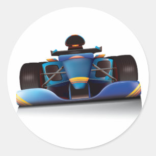 Pegatina Redonda Carreras azul