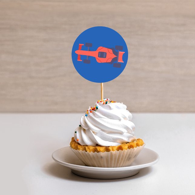 Pegatina Redonda Carreras Azul Rojo Carrera de coches pista de bebé (Subido por el creador)