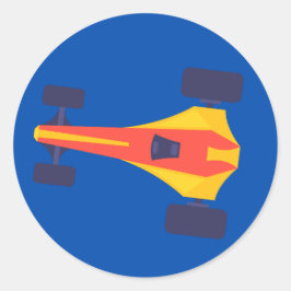 Pegatina Redonda Carreras Carrera de coches Dedicación de bebé