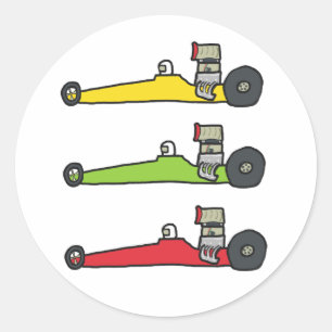 Pegatina Redonda Carreras de arrastre