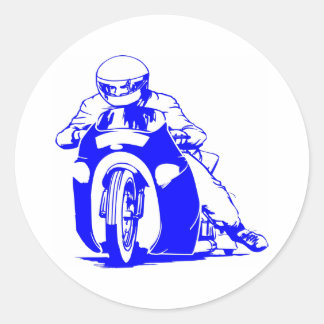 Pegatina Redonda Carreras de arrastre de motocicleta