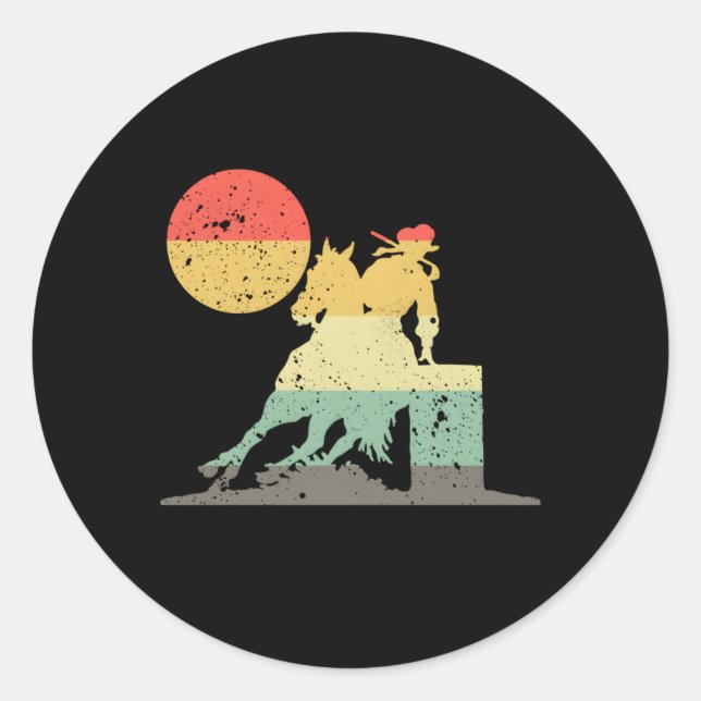 Pegatina Redonda Carreras De Barril Mostrar Racer De Barril (Anverso)