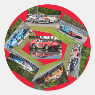 Pegatina Redonda Carreras de coches deportivos