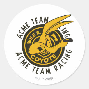 Pegatina Redonda Carreras del equipo WILE E. COYOTE™ Acme Team