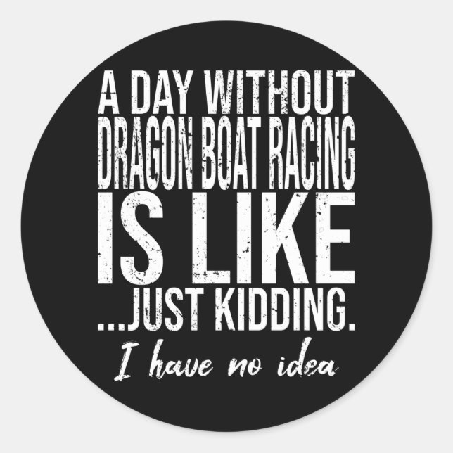 Pegatina Redonda Carreras Dragon Boat idea de regalo graciosa (Anverso)